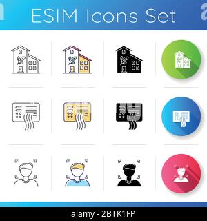 Sustainable development icons set Stock Vector