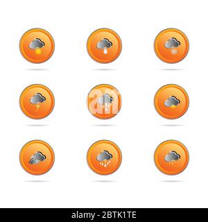 weather icon button vector illustration Stock Vector