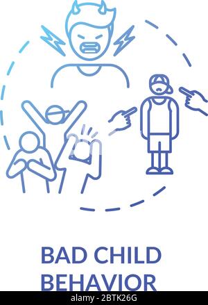 Bad child behavior concept icon Stock Vector