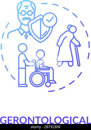 Gerontology concept icon Stock Vector