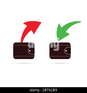 wallet with red and green arrow vector illustration Stock Vector
