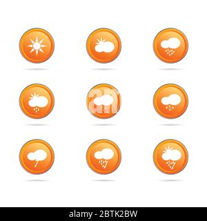 weather icon button color vector illustration Stock Vector