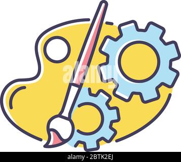 Creative process RGB color icon Stock Vector