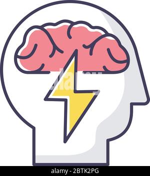 Brainstorming RGB color icon Stock Vector