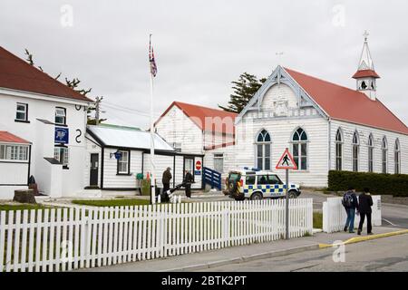 Police Station in Port Stanley, Falkland Islands (Islas Malvinas), United Kingdom, South America Stock Photo