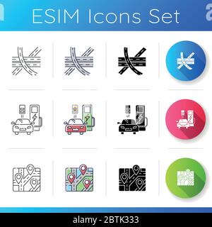 City infrastructure icons set Stock Vector