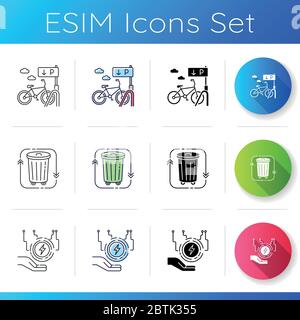 Eco friendly city icons set Stock Vector