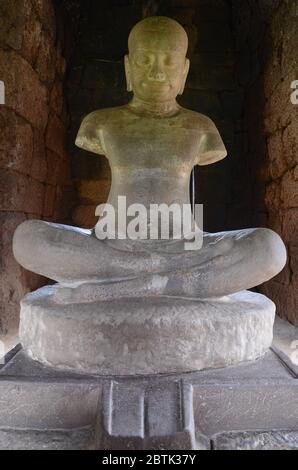 Sculptured corpus of King Jayavarman VII at Phimai Historical Park Stock Photo