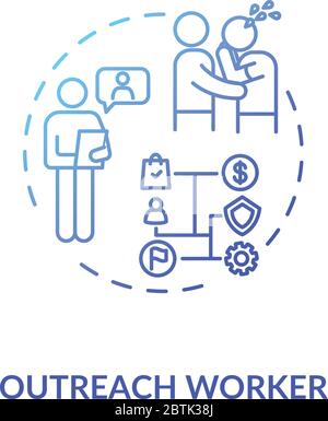 Outreach work concept icon Stock Vector