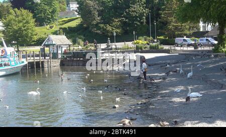 Emgland Bowness Bay May 21st 2020 Lake Windermere in the scenic Lake District in Cumbria, Stock Photo