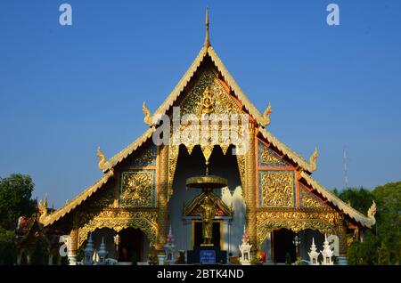 The main viharn of Wat Phra Singh in Chiang Mai Stock Photo