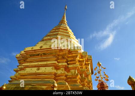 Wat Phra That Doi Suthep in Chiang Mai, probably the most beautiful temple in Thaliand Stock Photo