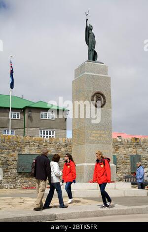 Liberation Monument (1982 War Memorial) in Port Stanley, Falkland Islands (Islas Malvinas), United Kingdom, South America Stock Photo