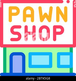 appearance of pawnshop icon vector outline illustration Stock Vector