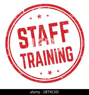 Staff training sign or stamp on white background, vector illustration Stock Vector