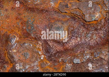A close up of rust as texture, background Stock Photo