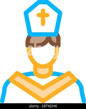 priest preacher icon vector outline illustration Stock Vector Image ...