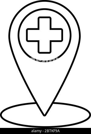 Vector illustration of hospital - Hospital Pin Icon Hospital Map Point 2btkf9a 