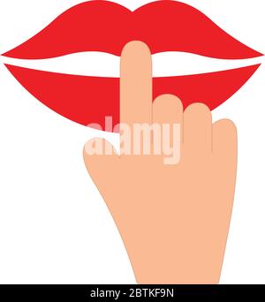 Finger on lips. Vector illustration Stock Vector Image & Art - Alamy