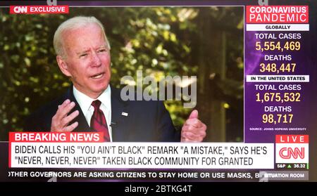 Wilmington, Delaware, USA. 26th May, 2020. A screen grab of Vice President JOE BIDEN being interviewed by Dana Bash on CNN's 'Situation Room. Credit: Brian Cahn/ZUMA Wire/Alamy Live News Stock Photo
