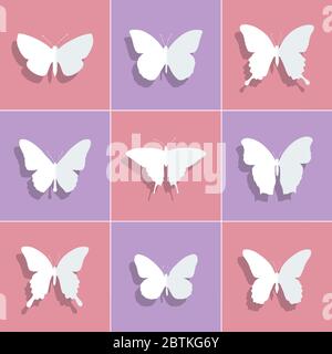 Silhouettes of butterflies for decoration Stock Vector