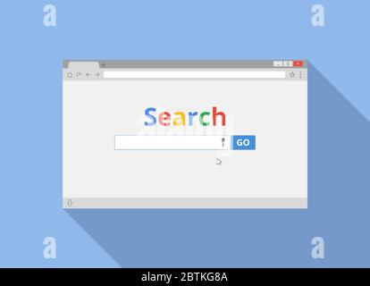 Monitor screen Internet search. Flat style. Template vector illustration Stock Vector