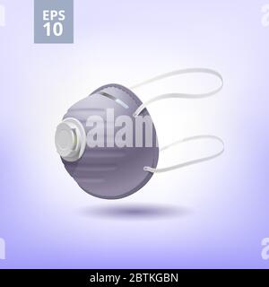 breathing mask with filter Stock Vector