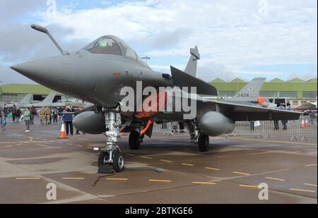 38, a Dassault Rafale M operated by 12 Flotille of the French Navy, on static display at Leuchars in 2013. Stock Photo