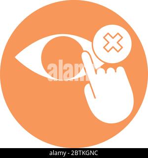 dont touch eye silhouette block style icon Stock Vector