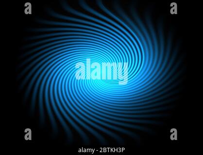 Abstract bright electric blue swirl effect on black background, concept for space, sea, creatures, light, power, energy, electricity Stock Photo