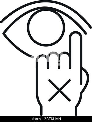 Dont touch your eye line style icon design of Medical care and covid 19 virus theme Vector illustration Stock Vector