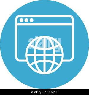 sphere browser with web template line style icon Stock Vector Image ...