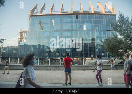 Madrid, Spain 25th may 2020. Demolition and last days of the Vicente Calderón stadium. Alberto Sibaja Ramírez/Alamy Live News Stock Photo