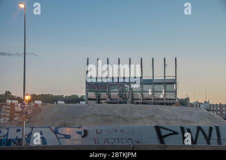 Madrid, Spain 25th may 2020. Demolition and last days of the Vicente Calderón stadium. Alberto Sibaja Ramírez/Alamy Live News Stock Photo