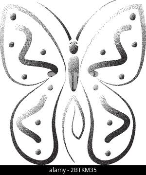 Butterfly Stipple Effect Vector Art Stock Vector