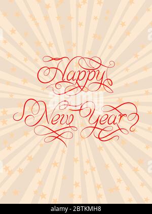 Happy New Year Calligraphy Design Vector Art Stock Vector