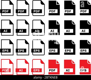 File Icon Pdf Ai Eps Symbol Vector Illustration Stock Vector