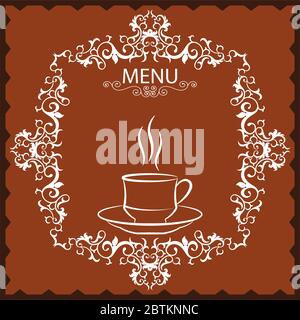 Coffee Tea Menu Card Design Template Vector Illustration Stock Vector