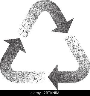 Recycle Stipple Effect Vector Illustration Stock Vector