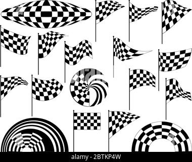 Race Flag Set Various Designs, Vinyl Ready Vector Illustration Stock ...