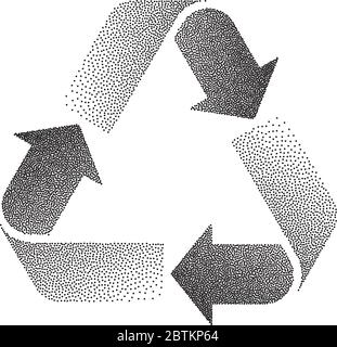 Recycle Stipple Effect Vector Illustration Stock Vector