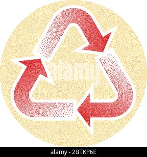 Recycle Stipple Effect Vector Illustration Stock Vector