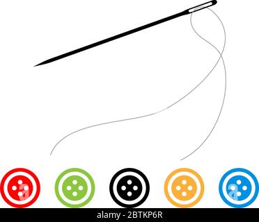 Sewing Needle Button Symbol Vector Illustration Stock Vector
