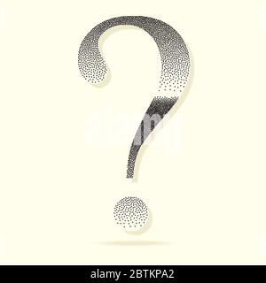 Question Mark Symbol Stipple Effect Vector Illustration Stock Vector