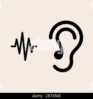 Ear Listen Icon Vector Illustration Stock Vector