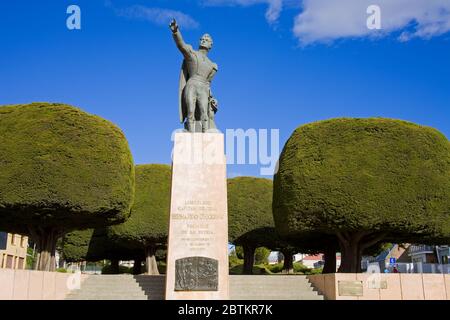 Captain General Bernardo O'Higgins Monument in Punta Arenas City, Magallanes Province, Patagonia, Chile, South America Stock Photo