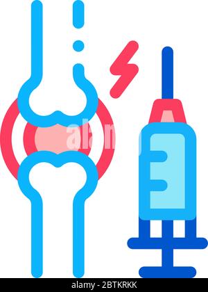 preventive injection for arthritis icon vector outline illustration Stock Vector
