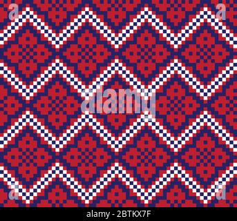 Christmas fair isle pattern background for fashion textiles, knitwear and graphics Stock Vector