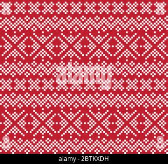 Christmas fair isle pattern background for fashion textiles, knitwear and graphics Stock Vector