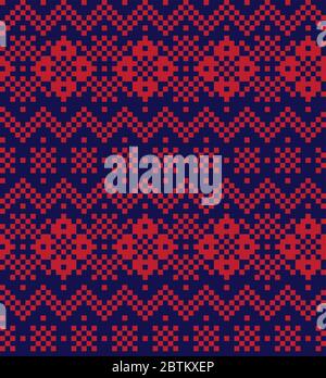 Christmas fair isle pattern background for fashion textiles, knitwear and graphics Stock Vector